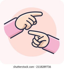 Gesto de mano hacia adelante con la mano derecha, ilustración, diseño vectorial, fondo aislado.