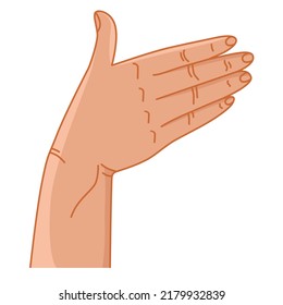 Gesto de mano. Apuntando. Saludo. Dirección. Gráfico. Vector. 