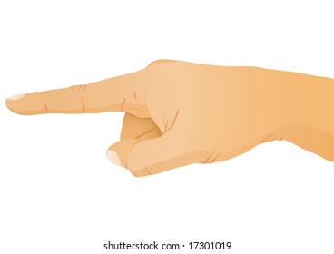 Hand gesture - pointing. Vector illustration