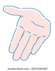 Hand gesture. Presenting gesture. Vector sketch illustration.