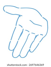 Hand gesture. Presenting gesture. Vector sketch illustration.