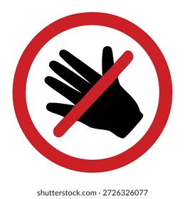 Handgeste verbotenes Symbol auf weißem Hintergrund