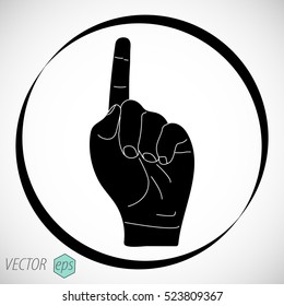 hand gesture with a raised index finger 