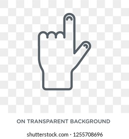 Hand gesture raising the index finger icon. Trendy flat vector Hand gesture raising the index finger icon on transparent background from Human Body Parts collection. High quality filled Hand gesture