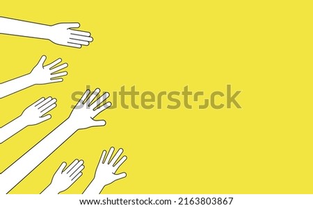 Hand gesture, reaching to the same direction