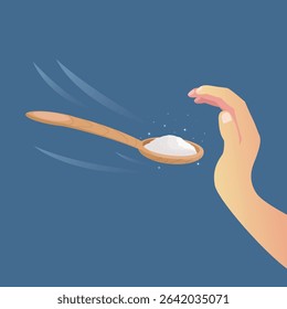 Hand gesture refuses the sweet white sugar illustration 