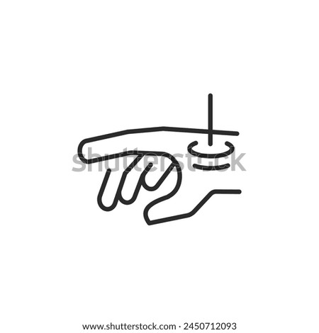 Hand gesture remote control icon. An intuitive representation of touchless gesture commands for controlling digital devices, symbolizing interaction technology and smart systems. Vector illustration