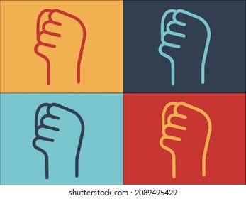 Hand Gesture Revolution Logo Template, Simple Flat Icon of revolution,sign,symbol