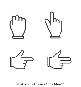 Hand gesture set icon symbol vector