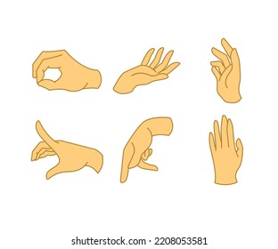 hand gesture set vector illustration