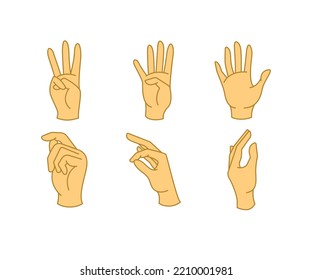 hand gesture set vector illustration