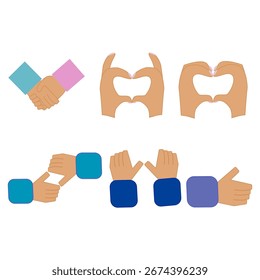 Handgesten und Schüttelsymbole