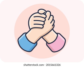 Hand Gesture Shaking Hands, sportsmanship, Isolated Background, Icon, logo, Vector Design, Isolated Background.