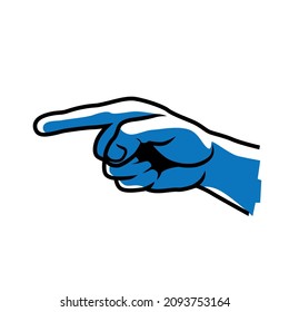 A hand gesture showing the direction. Vector. Sign.
