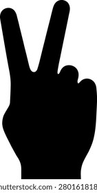 Hand gesture showing peace sign silhouette with silhouette communication expression positive