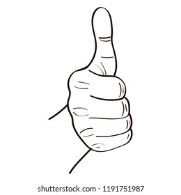 
Мector hand gesture showing thumb. Gesture Class
