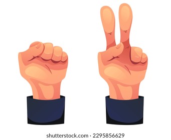 Hand gesture sign fist arm isolated set. Vector graphic design illustration