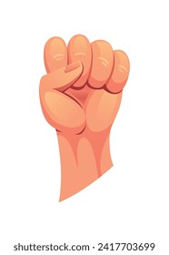 Hand gesture sign fist arm, isolated icon. Finger counting. Sign language. Realistic human hand, sign. Vector graphic design illustration