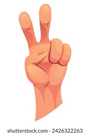 Hand gesture sign fist arm, isolated icon. Finger counting. Sign language. Realistic human hand, sign. Vector graphic design illustration