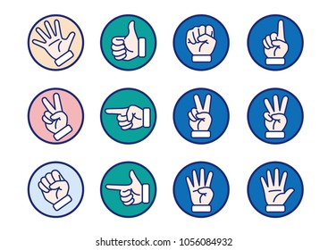 Hand gesture and sign icon collection,vector illustration