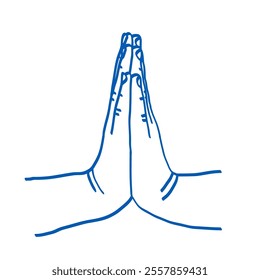 Hand gesture. Sign language. Vector illustration. Index, middle, ring, little fingers and thumb