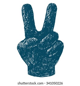 hand gesture sign motion vector linear graphic peace hi