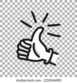 
hand gesture signifying good job in the form of simple and flat design on transparent background.