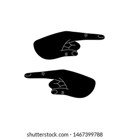 Hand gesture. Hand silhouette isolated on white background. Vector illustration.