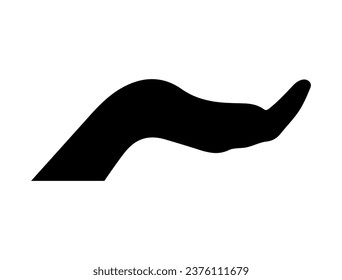 Hand gesture silhouette vector art white background