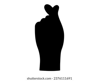 Hand gesture silhouette vector art white background