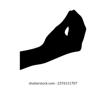 Silueta de gesto manual arte vectorial fondo blanco