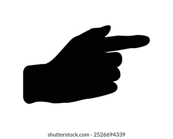 Hand gesture silhouette vector on white background.