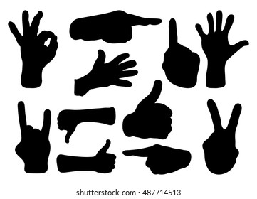 hand gesture silhouette vector symbol icon design. Beautiful illustration isolated on white background