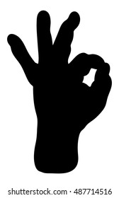 hand gesture silhouette vector symbol icon design. Beautiful illustration isolated on white background