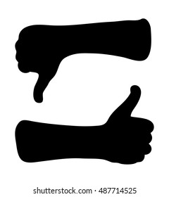 hand gesture silhouette vector symbol icon design. Beautiful illustration isolated on white background