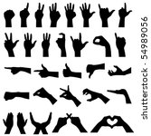 Hand Gesture Silhouettes in Vector