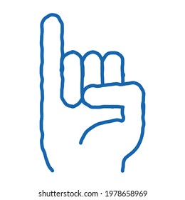 Hand Gesture sketch icon vector. Hand drawn blue doodle line art Hand Gesture sign. isolated symbol illustration