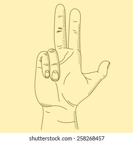 Hand gesture sketch vector illustration 5