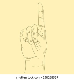 Hand gesture sketch vector illustration 7