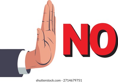 Gesto de la mano parada sin palabra letras rojas gesto de parada de la mano