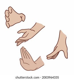 Hand Gesture Symbol. Social Media Post. Vector Illustration.
