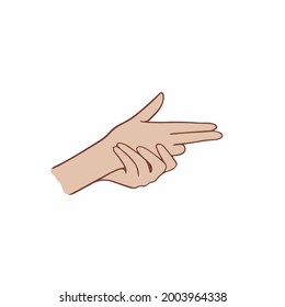 Hand Gesture Symbol. Social Media Post. Vector Illustration.