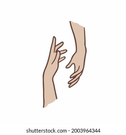 Hand Gesture Symbol. Social Media Post. Vector Illustration.