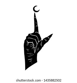 Hand gesture symbolic dark hand design