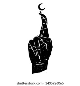Hand gesture symbolic dark hand design