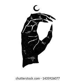 Hand gesture symbolic dark hand design