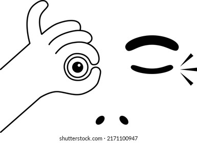 Hand gesture symbolizing binoculars, magnification, looking into the distance, perspective vision prediction, looking forward.
heart in the hands