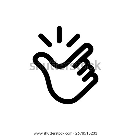 A hand gesture symbolizing a click or exclamation, in a simple design