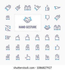 Hand gesture and symbols - thin line website, application & presentation icon. simple and minimal vector icon and illustration collection.