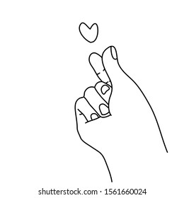 Hand gesture telling love, vector.
